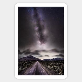 Milky Way rising over Lanzarote Volcano Sticker